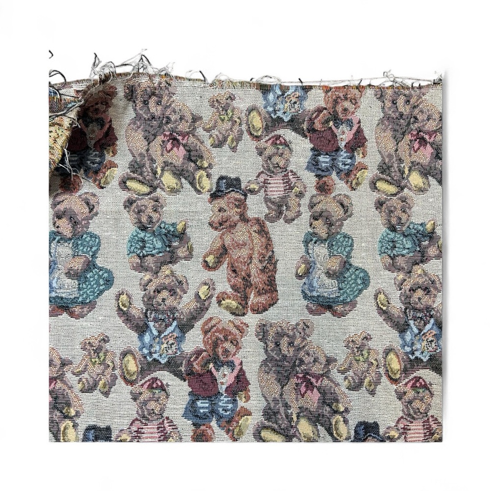 Vintage Teddy Bear Tapestry Fabric 3.5 Yards‎ ~60” Wide Upholstery Jacquard